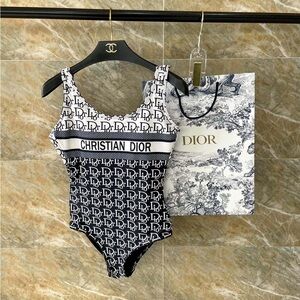 Dior Black and White Monogram One-Piece Swimsuit